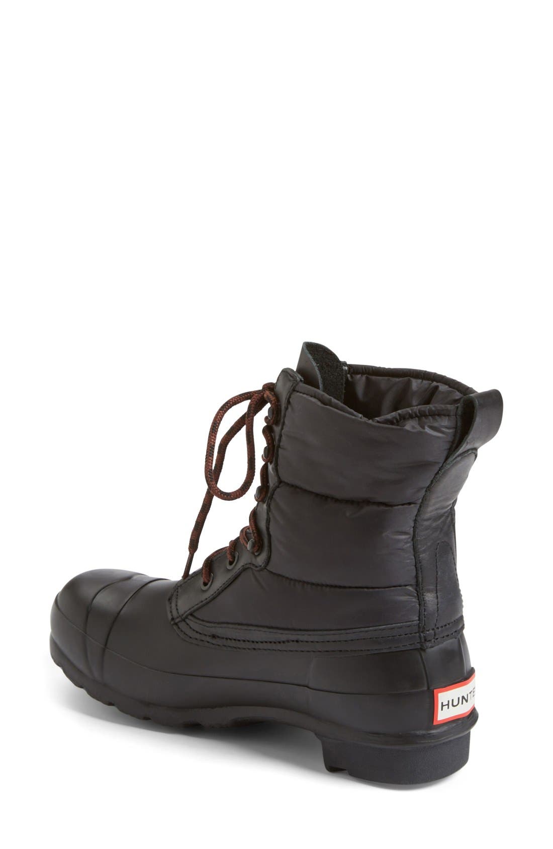 Hunter 'Original Short' Quilted Lace-Up Boot, Alternate, color, 