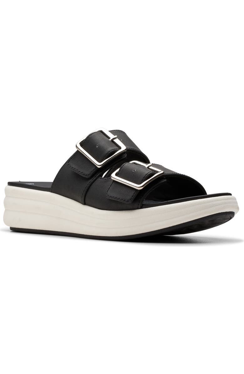 Clarks<sup>®</sup> Drift Buckle Sandal, Main, color, Black