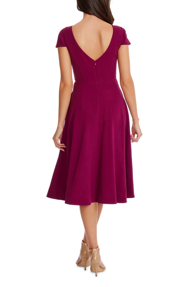 Livia Fit & Flare Dress, Alternate, color, DARK MAGENTA