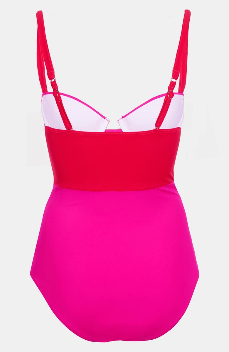 Topshop Colorblock One Piece Swimsuit, Alternate, color, 