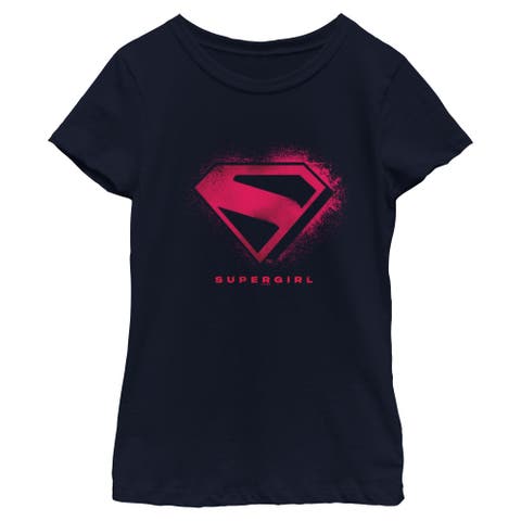 Girl's Supergirl Classic Logo Ink  Graphic T-Shirt