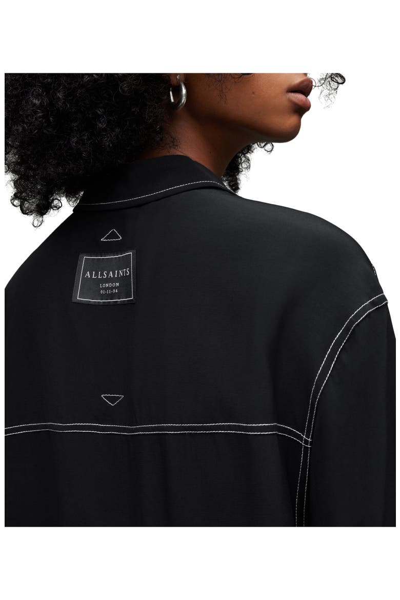 Vita Long Sleeve Shirtdress, Alternate, color, BLACK