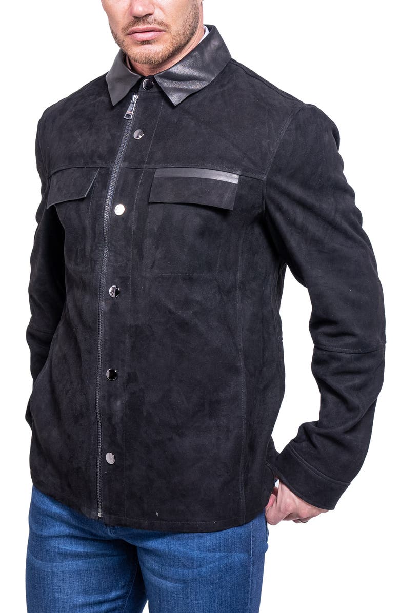 Maceoo Resistance1025 Suede Jacket, Alternate, color, Black