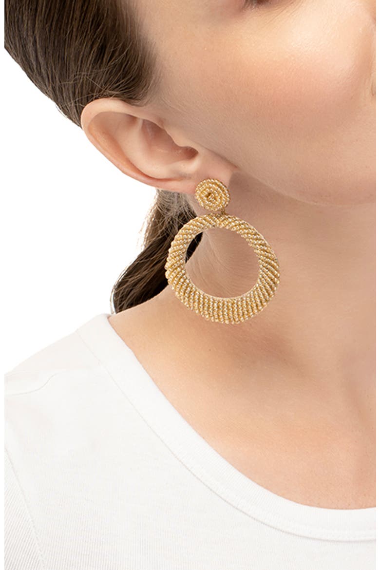 Asta Beaded Frontal Hoop Earrings, Alternate, color, CHAMPAGNE