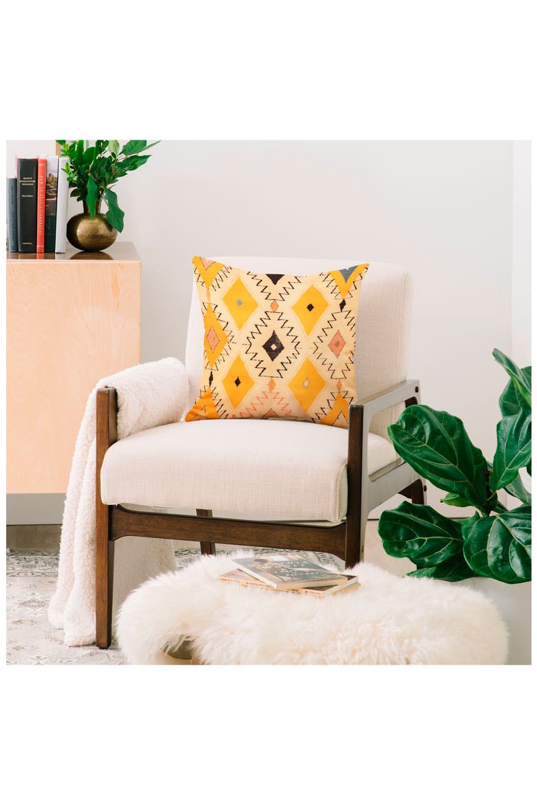 Moroccan Berber Accent Pillow, Alternate, color, YELLOW/BLACK