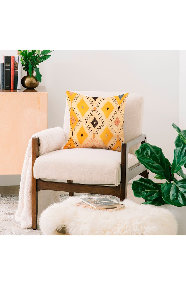 Deny Designs Moroccan Berber Accent Pillow, Alternate, color, Yellow/Black