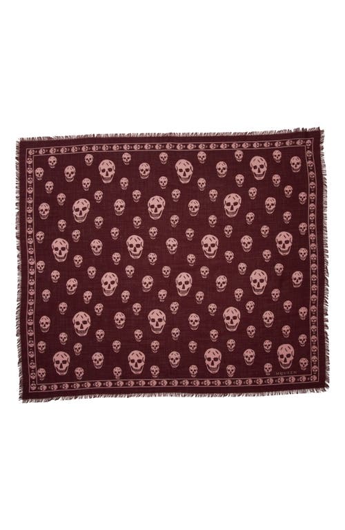 Alexander Mcqueen Mcqueen Skull Print Wool Fringe Scarf