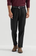 Brunello Cucinelli Virgin wool flannel trousers with pleat