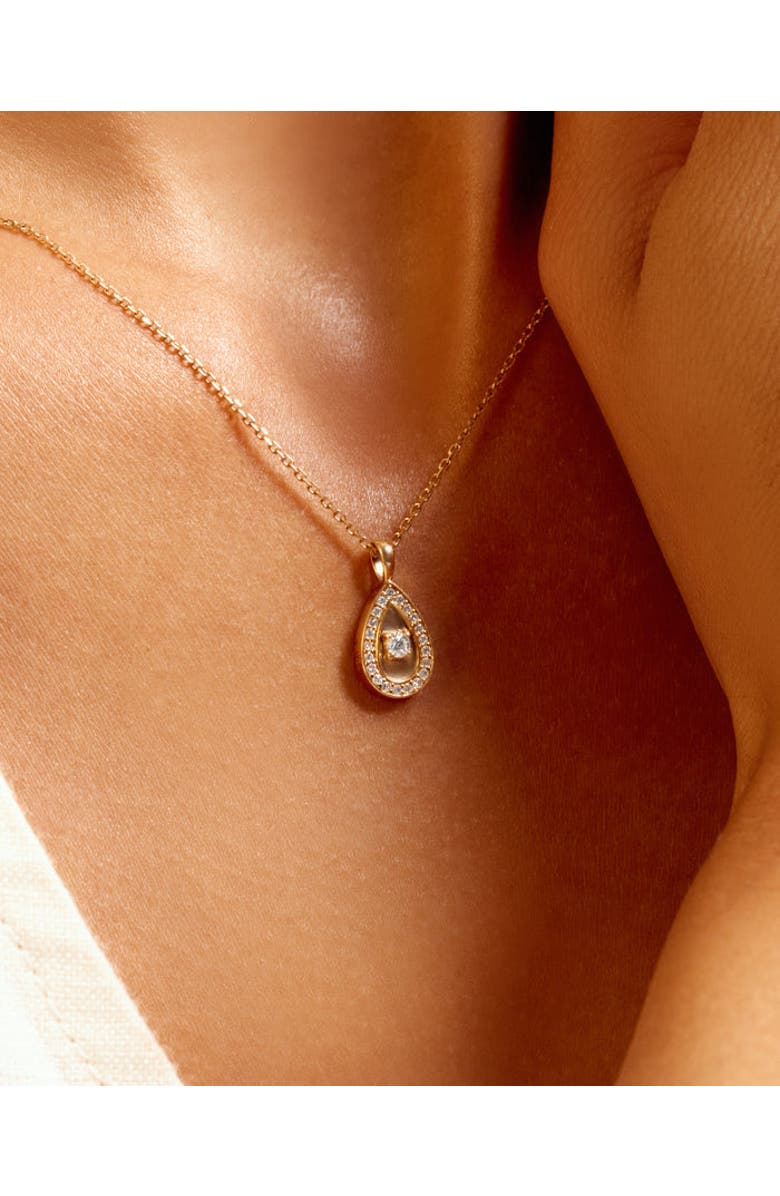 ZARUX Grace Teardrop Necklace, Alternate, color, Yellow Gold