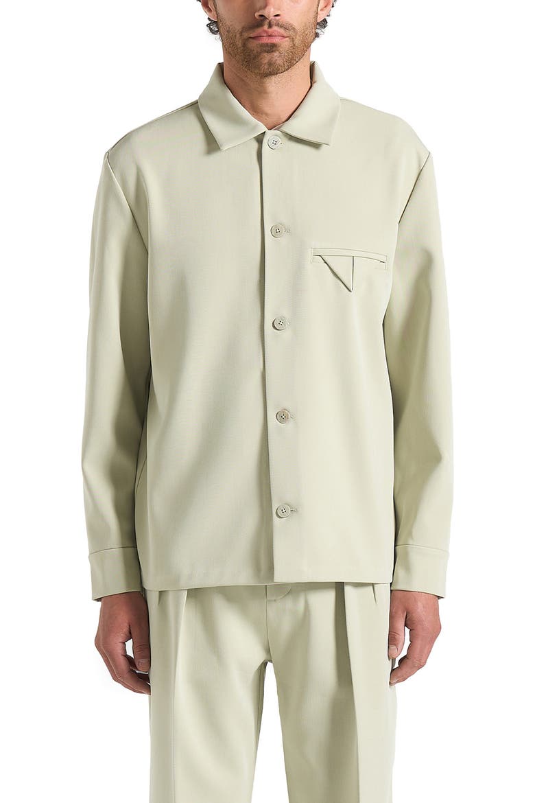 Leo Hatched Tailored Overshirt, Alternate, color, Sage