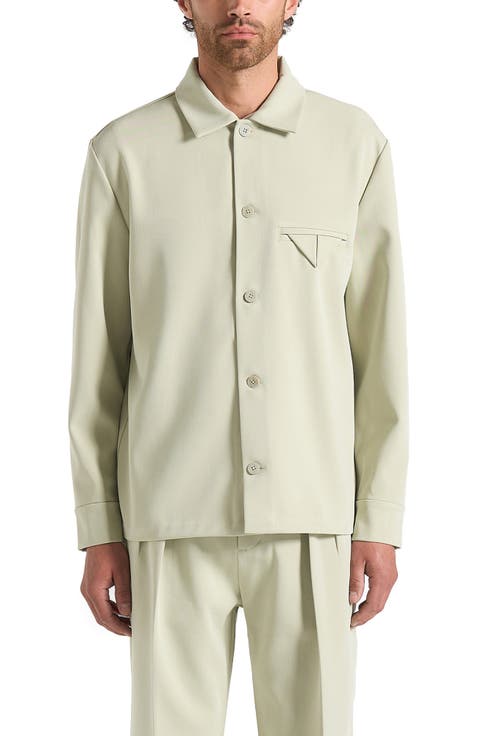 Leo Hatched Tailored Overshirt