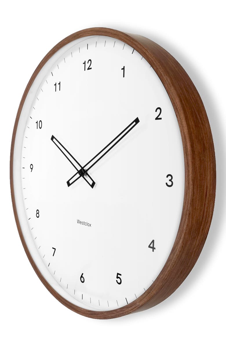Westclox 20-Inch Wall Clock, Alternate, color, Brown