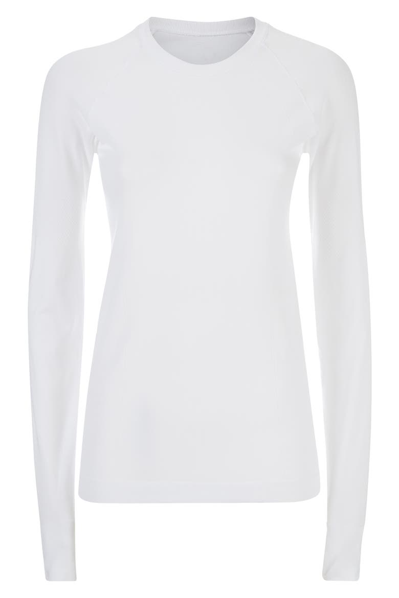 Athlete Seamless Long Sleeve Workout Top, Alternate, color, WHITE