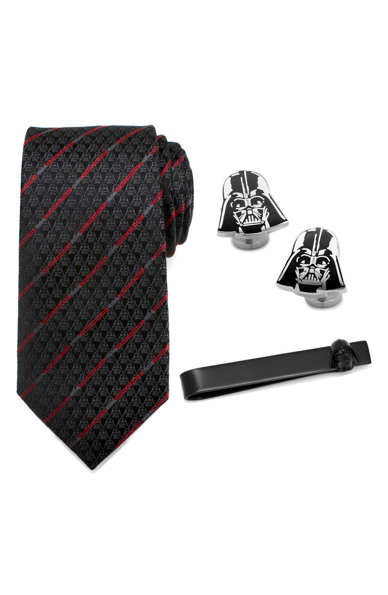 Cufflinks, Inc. Star Wars<sup>™</sup> Darth Vader Silk Tie, Cuff Links & Tie Bar Gift Set, Main, color, 