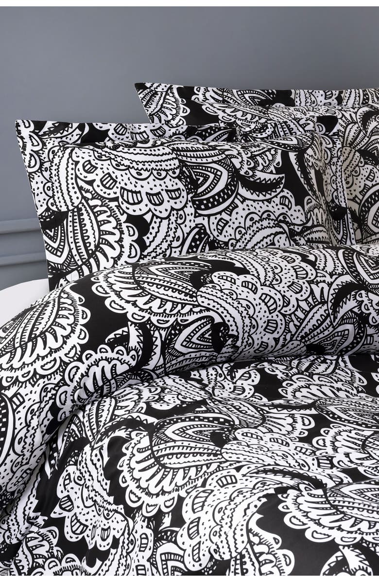 Brooks Brothers Paisley 3-Piece Duvet Set, Alternate, color, Black