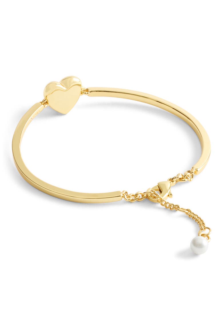 Signature C Puffy Heart Charm Bracelet, Alternate, color, SHINY GOLD
