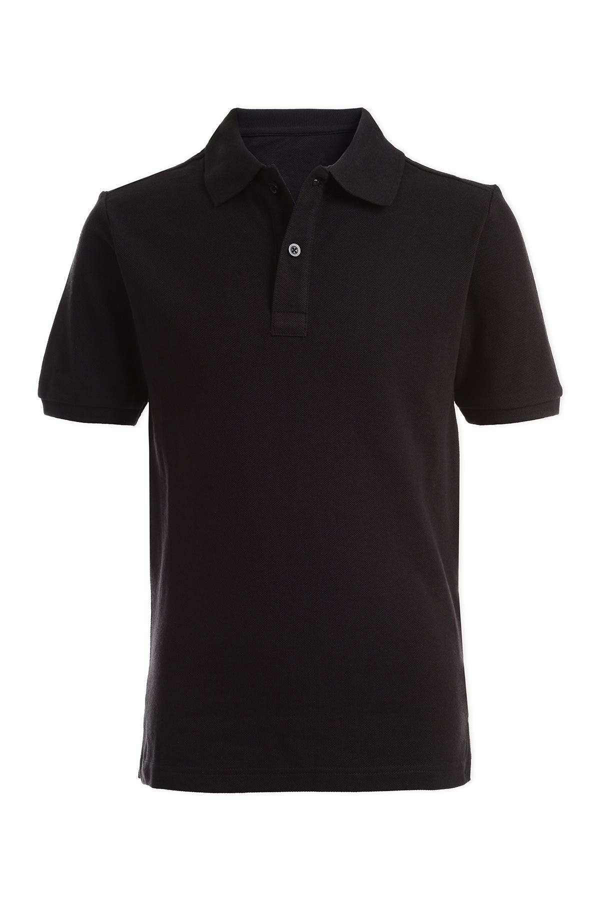 Nautica Short Sleeve Double Pique Polo Uniform Shirt