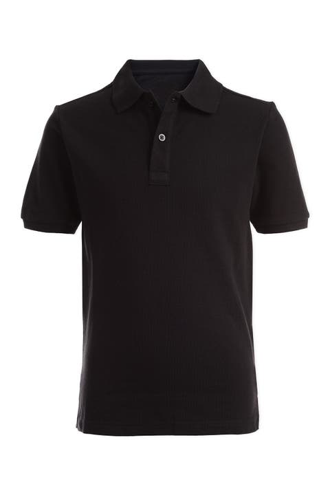 Short Sleeve Double Pique Polo Uniform Shirt (Big Boys)