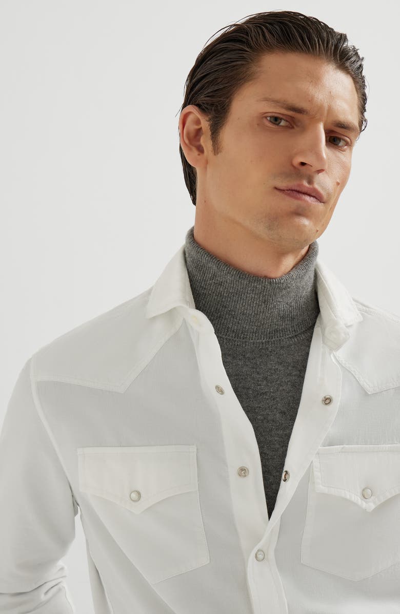 Brunello Cucinelli Easy fit shirt, Alternate, color, Snow