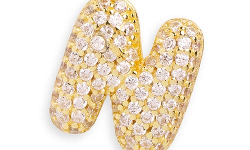 Argento Vivo Sterling Silver Cubic Zirconia Bubble Inital Pendant Necklace In Gold