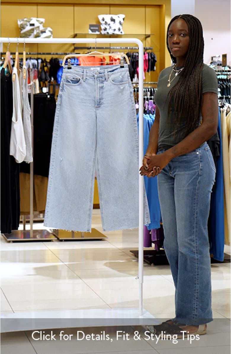 Lana Raw Hem High Waist Crop Wide Leg Jeans, sales video thumbnail