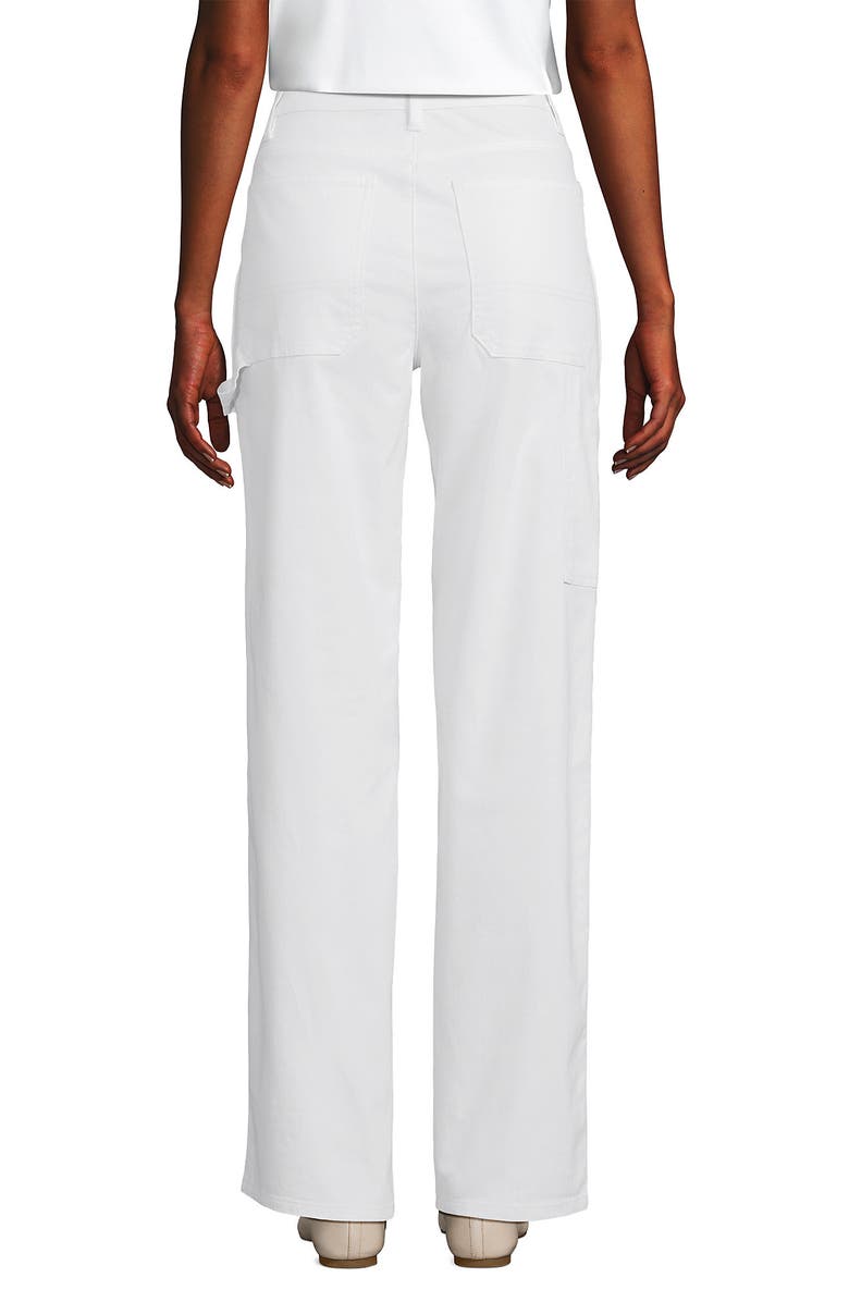 Lands' End Herringbone Chino High Rise Utility Pants, Alternate, color, White