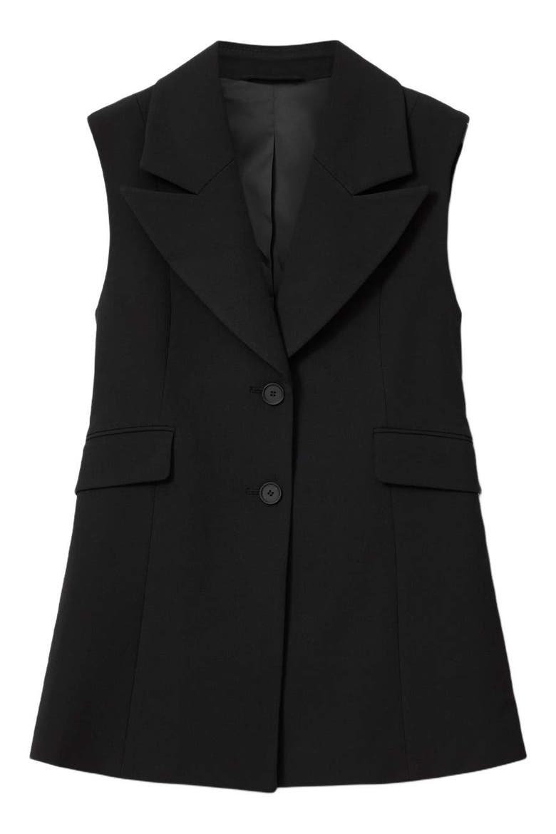 Astra Longline Waistcoat, Alternate, color, BLACK