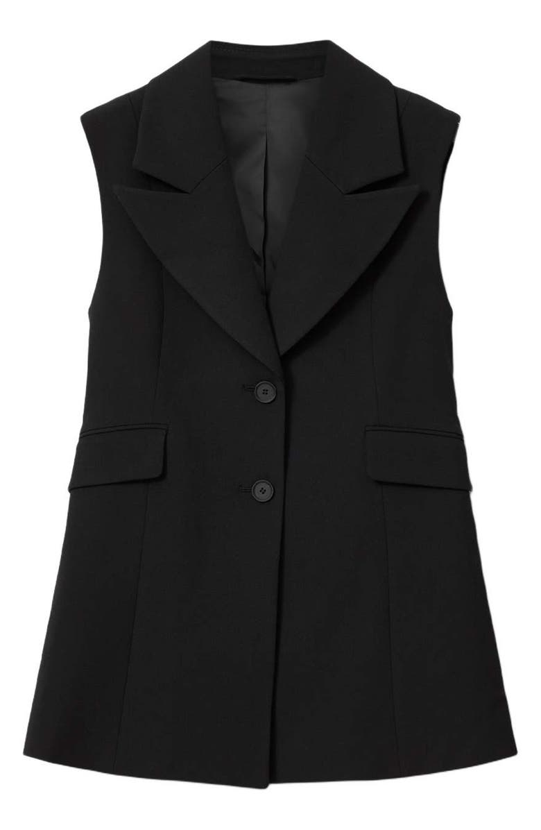 AllSaints Astra Longline Waistcoat, Alternate, color, Black