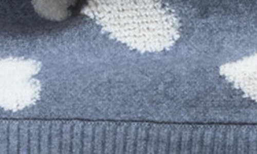 Shop Saachi Textured Heart Cardigan In Light Grey