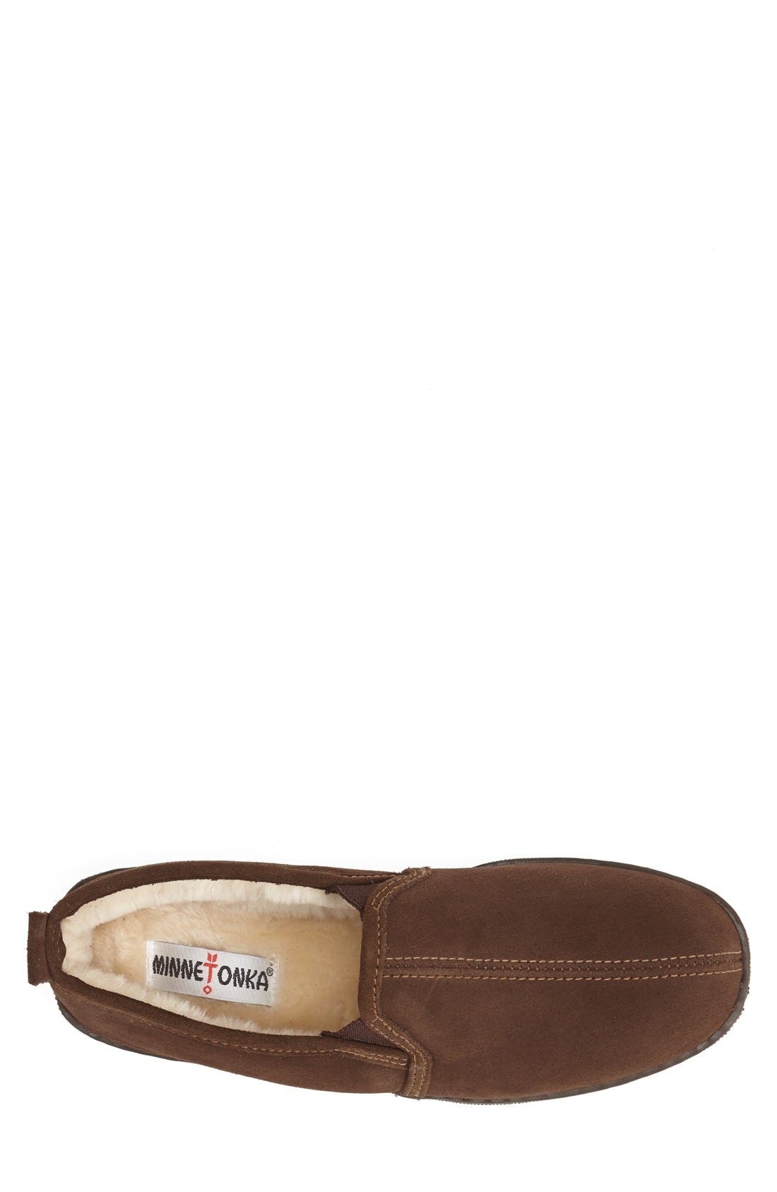 Minnetonka Suede Slipper, Alternate, color, Chocolate