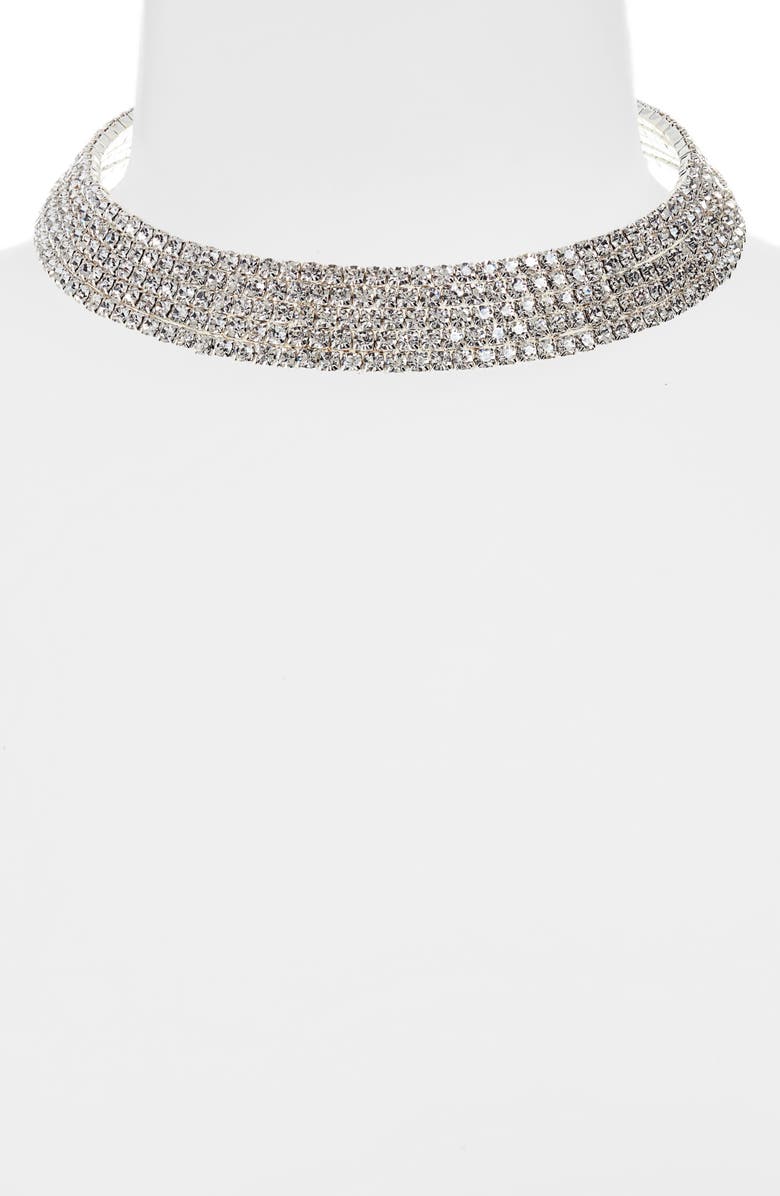 Leith Crystal Collar Necklace, Main, color,