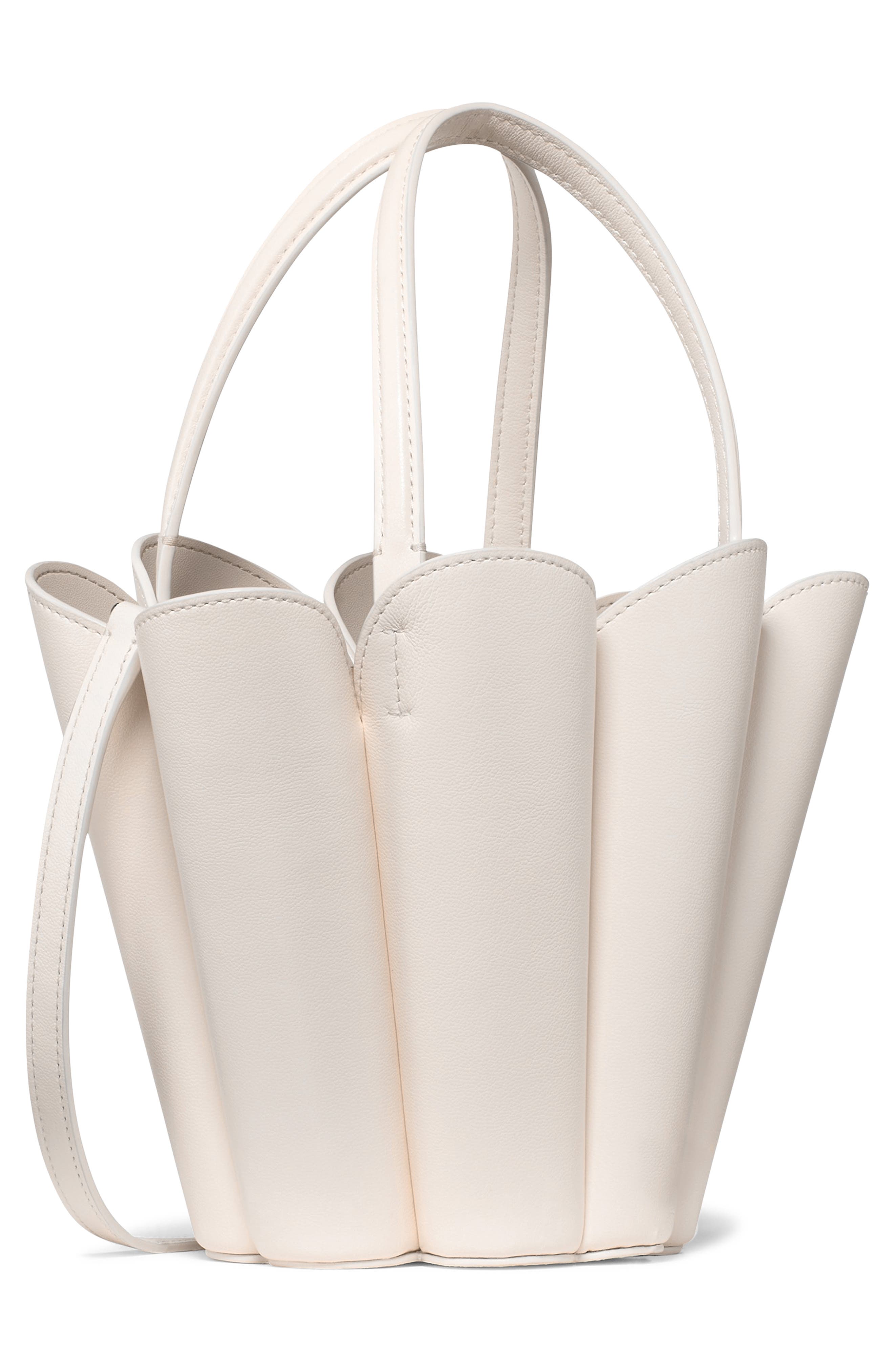 Kate Spade New York the spade fine grain leather bucket bag, Alternate, color, Cream.
