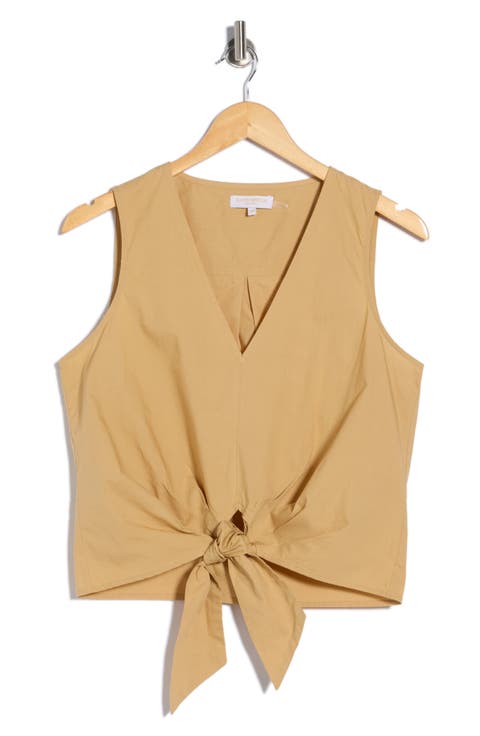 Svetlana Tie Hem Sleeveless Crop Top