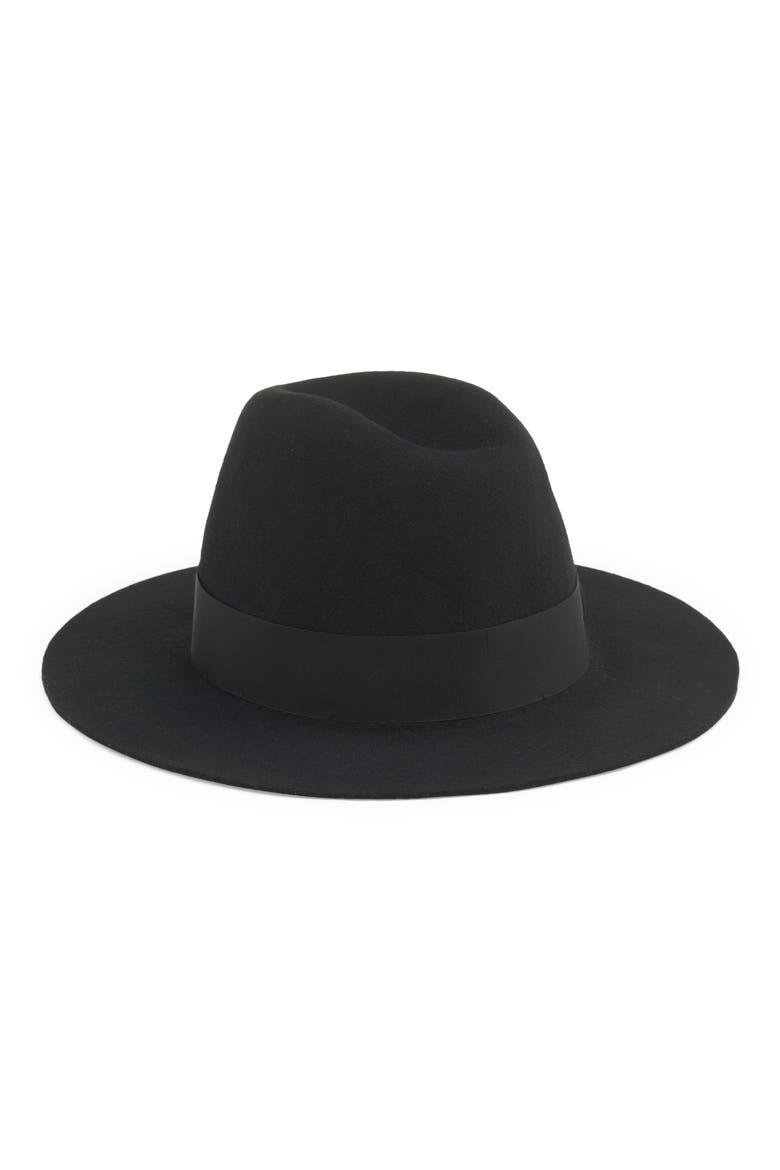 Wool Blend Felt Fedora, Alternate, color, N0000 NERO