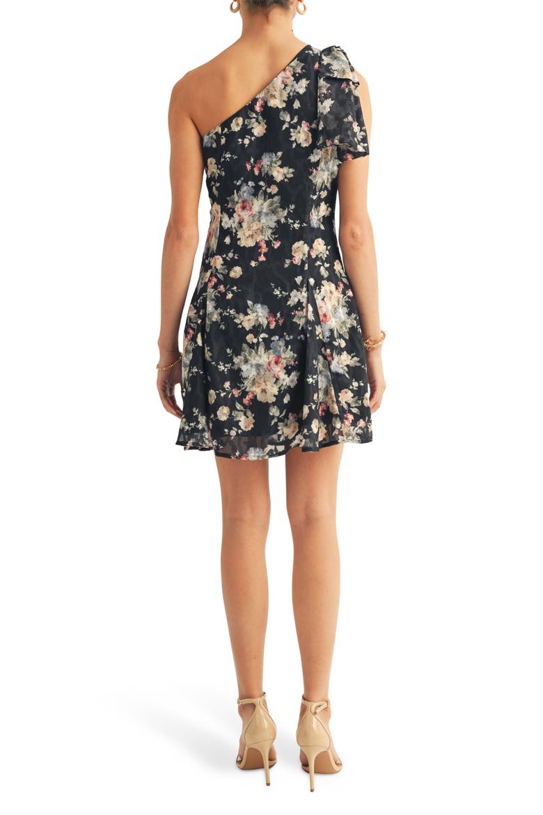 Sierra One-Shoulder Dress, Alternate, color, BLACK MULTI FLORAL