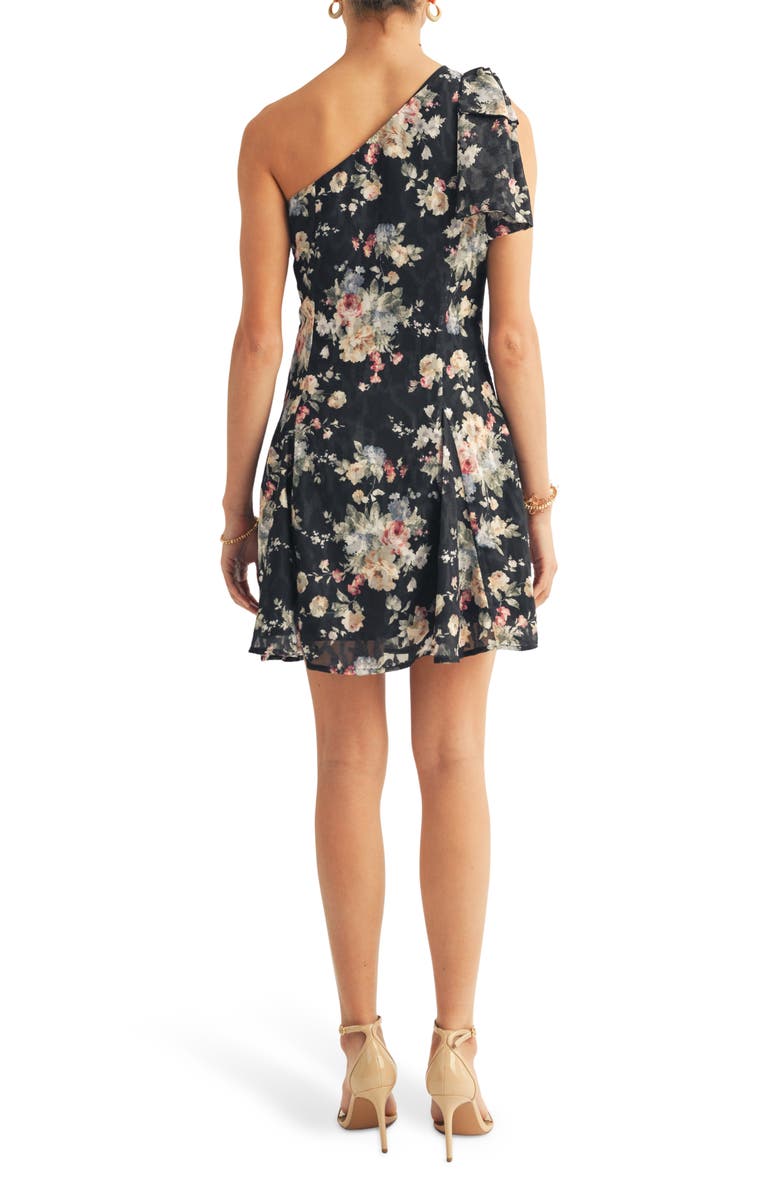 Arose Studio Sierra One-Shoulder Dress, Alternate, color, Black Multi Floral