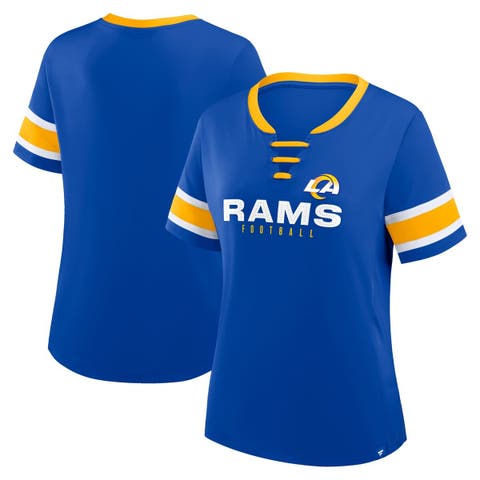 Women
s Fanatics Royal Los Angeles Rams Redzone Draw Play Athena Lace-Up T-Shirt