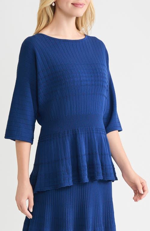 Misook Dolman Sleeve Rib Sweater In Blue