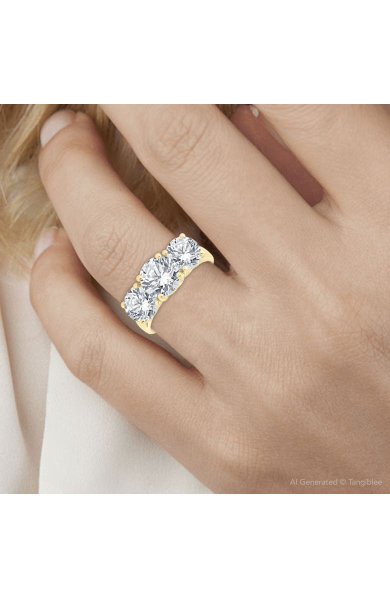 Bliss Diamond Certified 5Ct Three Stone Diamond Engagement Anniversary Ring 14k Gold Lab Grown, Alternate, color, 14K Yellow Gold