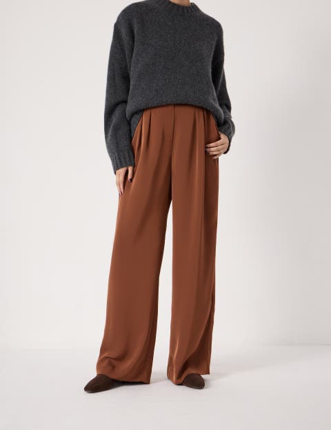 Lya Satin Twill Wide Leg Pants