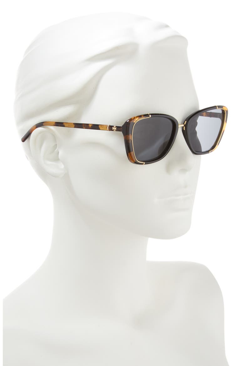 54mm Cat Eye Sunglasses, Alternate, color, DARK TORT