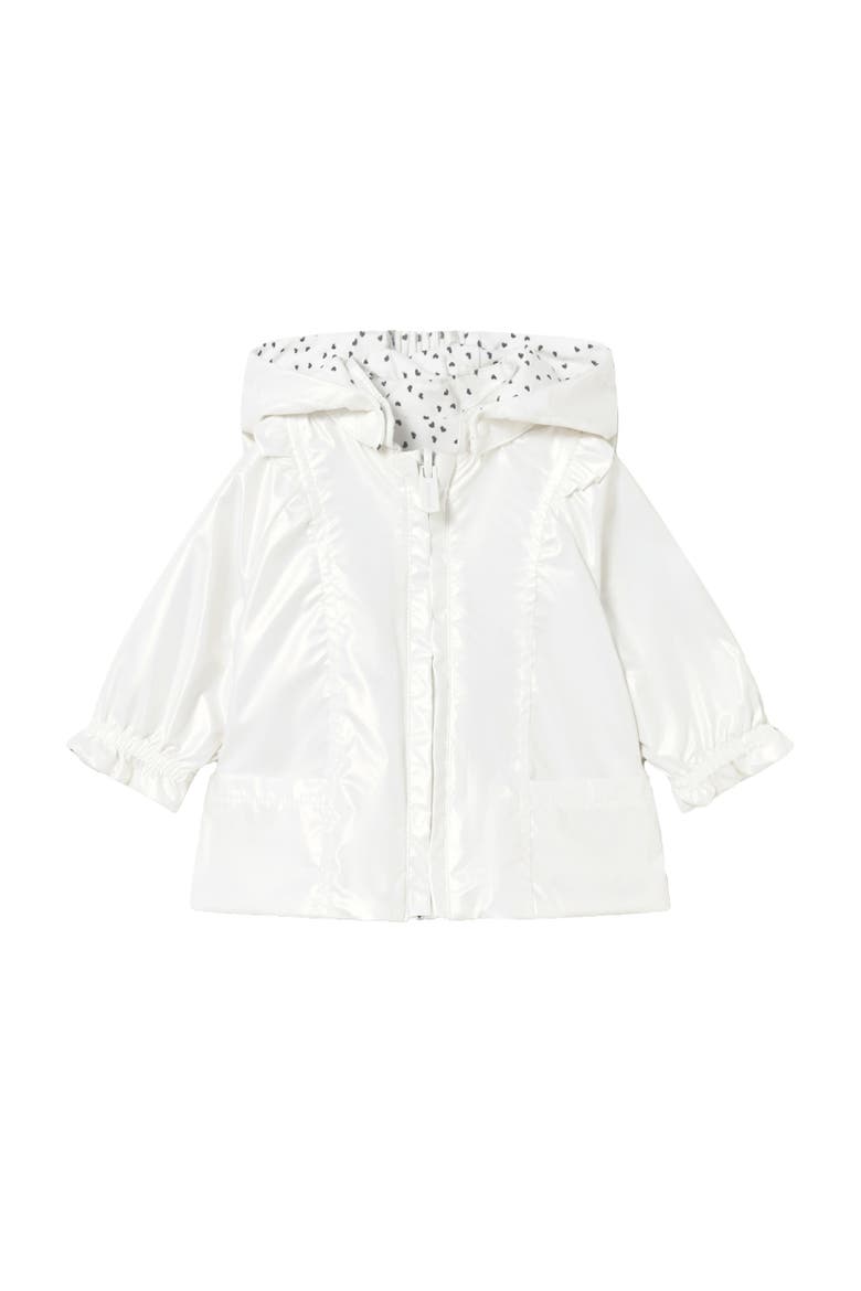 Hooded Glossy Jacket, Main, color, White