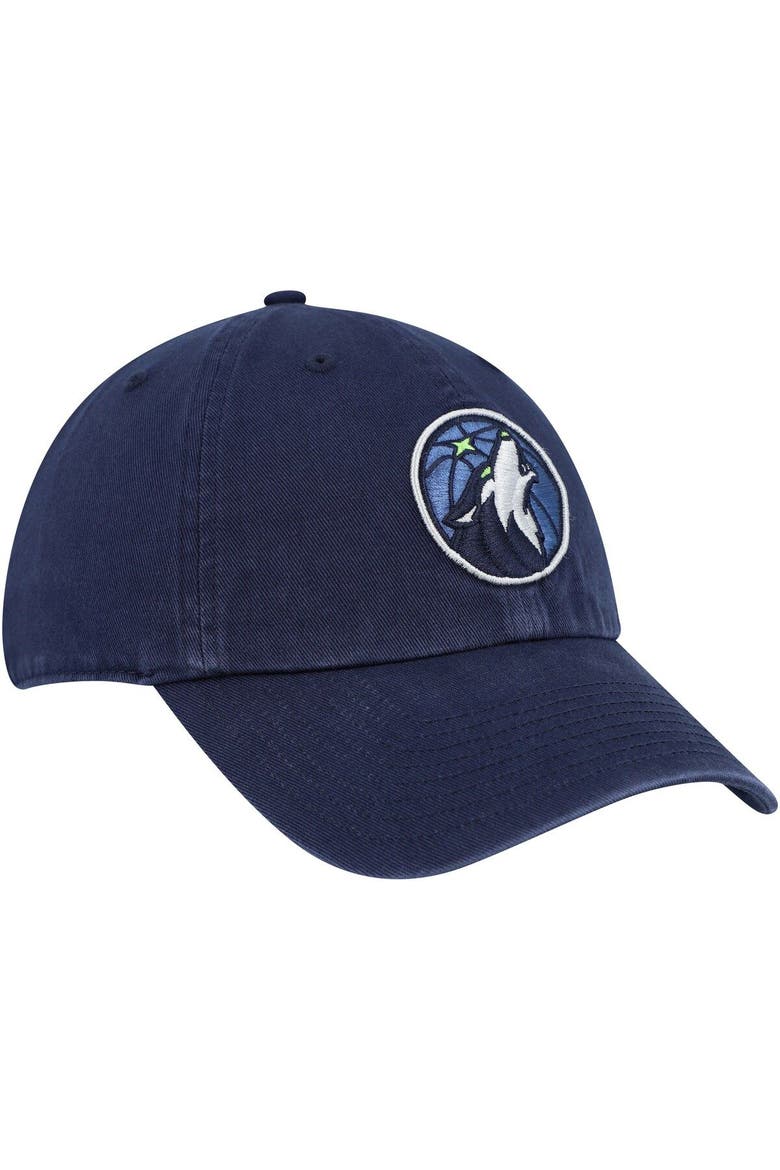 Men's '47 Navy Minnesota Timberwolves Alternate Logo Clean Up Adjustable Hat, Alternate, color, Navy