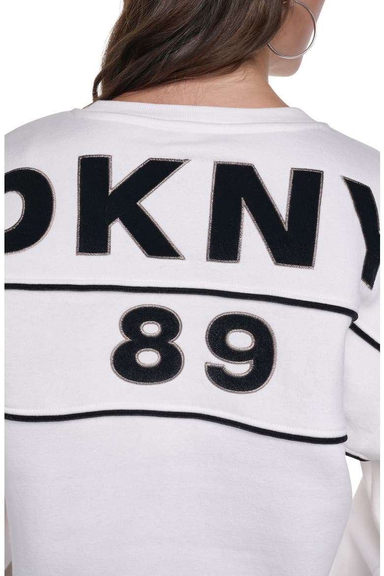 Velvet Logo Cotton Blend Sweatshirt, Alternate, color, IVORY