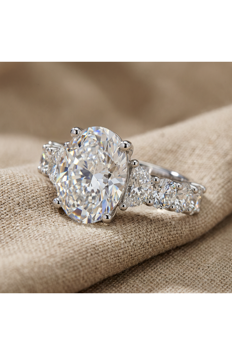 Bliss Diamond Certified 7 1/2Ct Laura Diamond Engagement Ring (5Ct Center) 14k Gold Lab Grown, Alternate, color, 14K White Gold