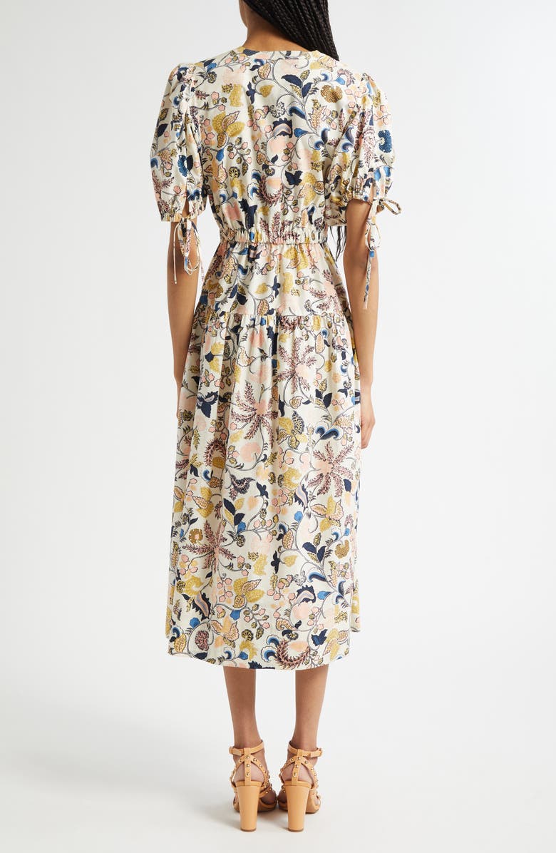 Ulla Johnson Paisley Floral Cotton Midi Dress, Alternate, color, Magnolia