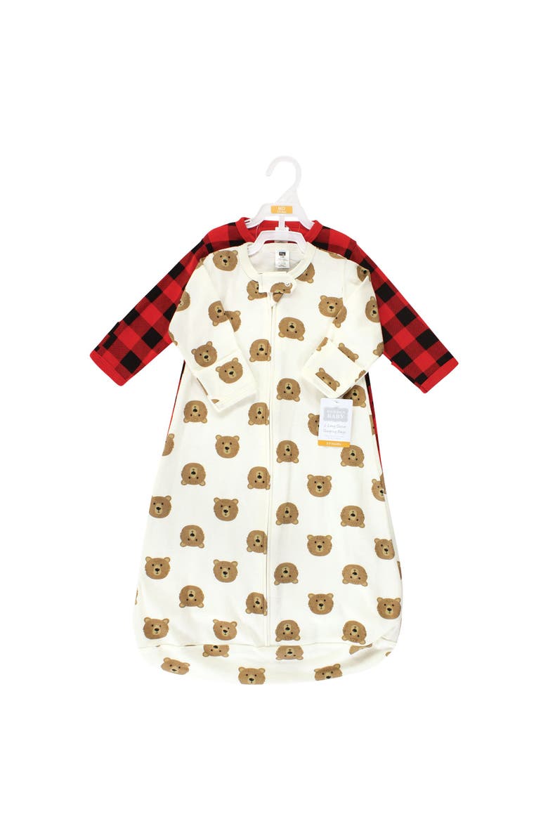 Hudson Baby Cotton Long-Sleeve Wearable Sleeping Bag, Alternate, color, Brown Bear Long Sleeve