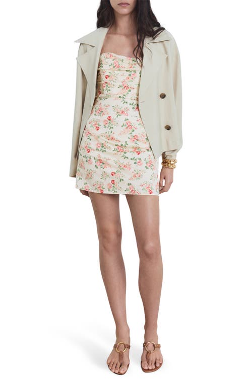 Mango Pleated Strapless Minidress In White