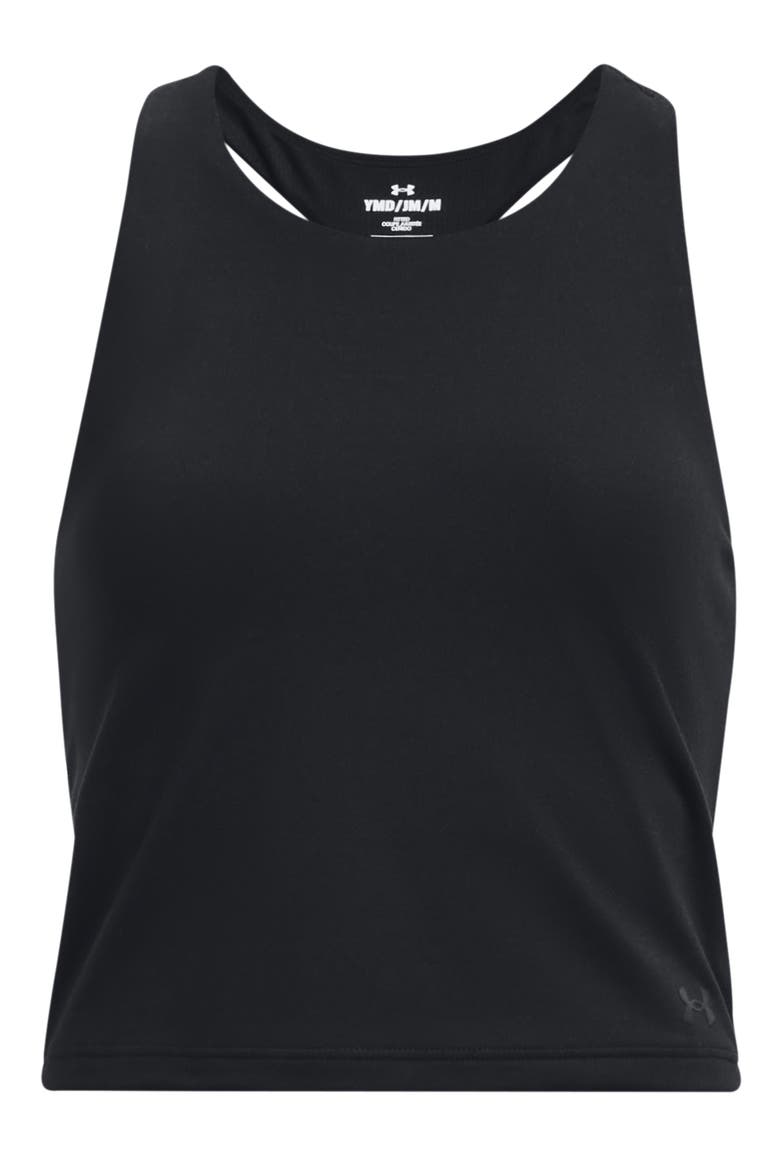 Kids' Motion Crop Racerback Tank, Main, color, BLACK