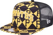 New Era Men's New Era Black Pittsburgh Pirates Seeing Diamonds A-Frame Trucker 9FIFTY Snapback Hat
